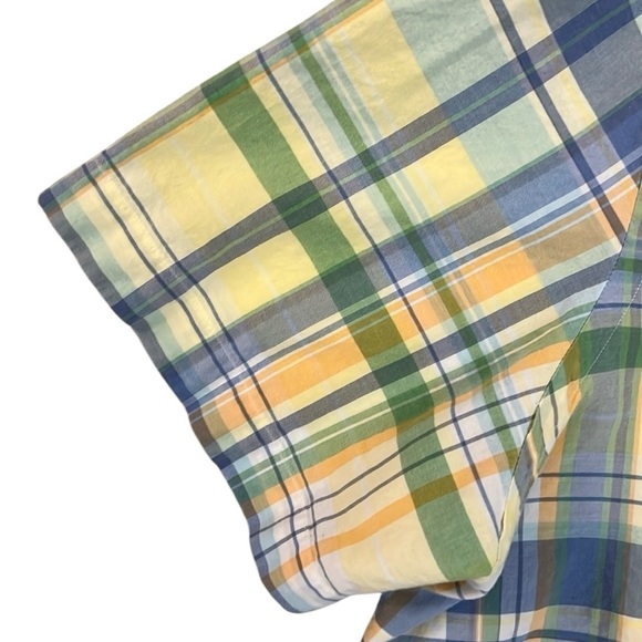 Ralph Lauren Beach Twill Plaid Shirt Short Sleeve Cotton Button Front Pocket XL - Picture 6 of 14